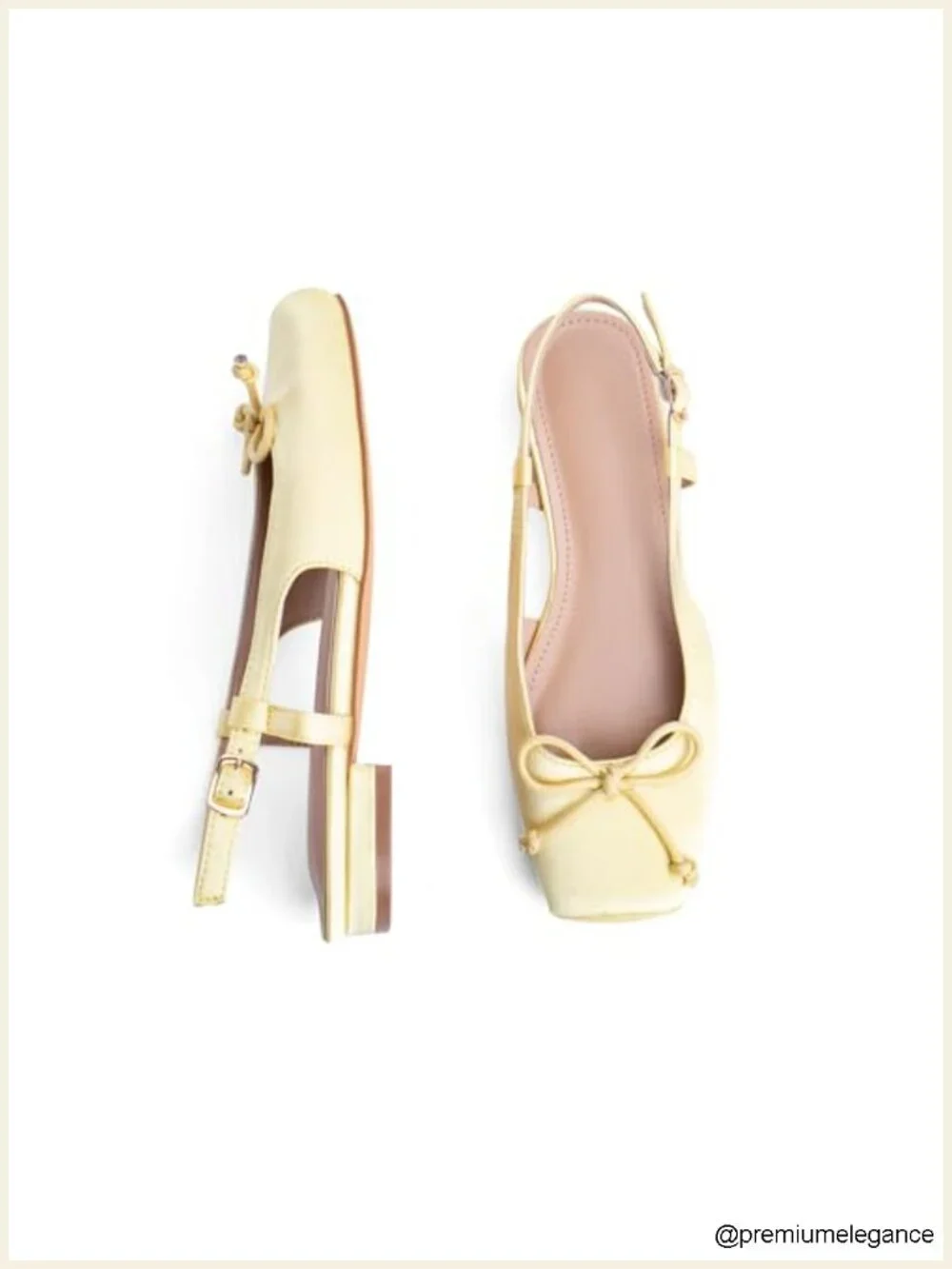 Square Toe Bow Knit Dressy Ballet Flats with Ankle Buckles Slingback